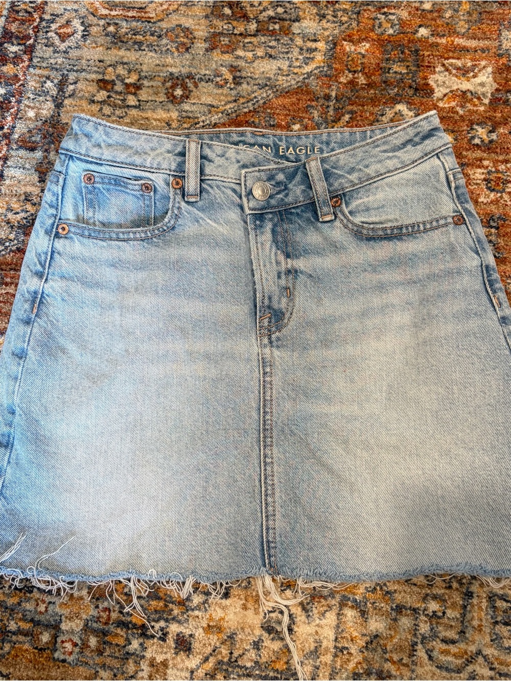 American Eagle Outfitters Light Wash Denim Mini Skirt